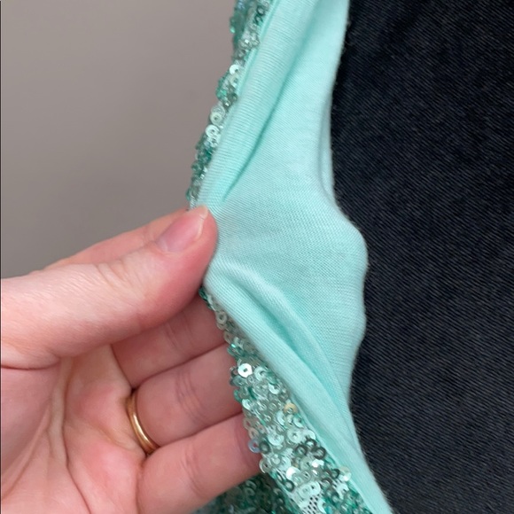 ASOS TFNC London Mint Green Sequin Wrap Dress - Picture 5 of 13